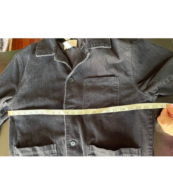 H&M Men's Black Corduroy Wide Ribbed Button Up Shacket/Jacket - Picture 5 of 9